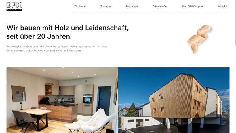 Screenshot der Webseite DPM - Startseite