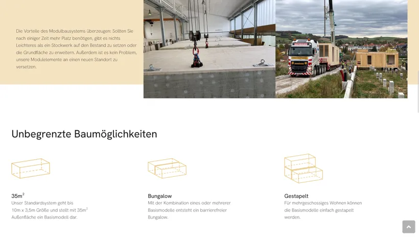 Screenshot der Webseite DPM - Leistung Modulbau 2