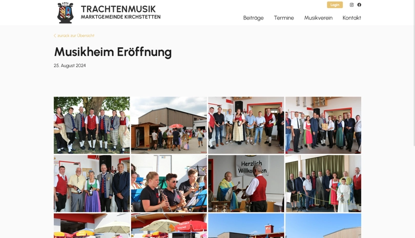 Screenshot der Webseite TMK Kirchstetten - Gallerie